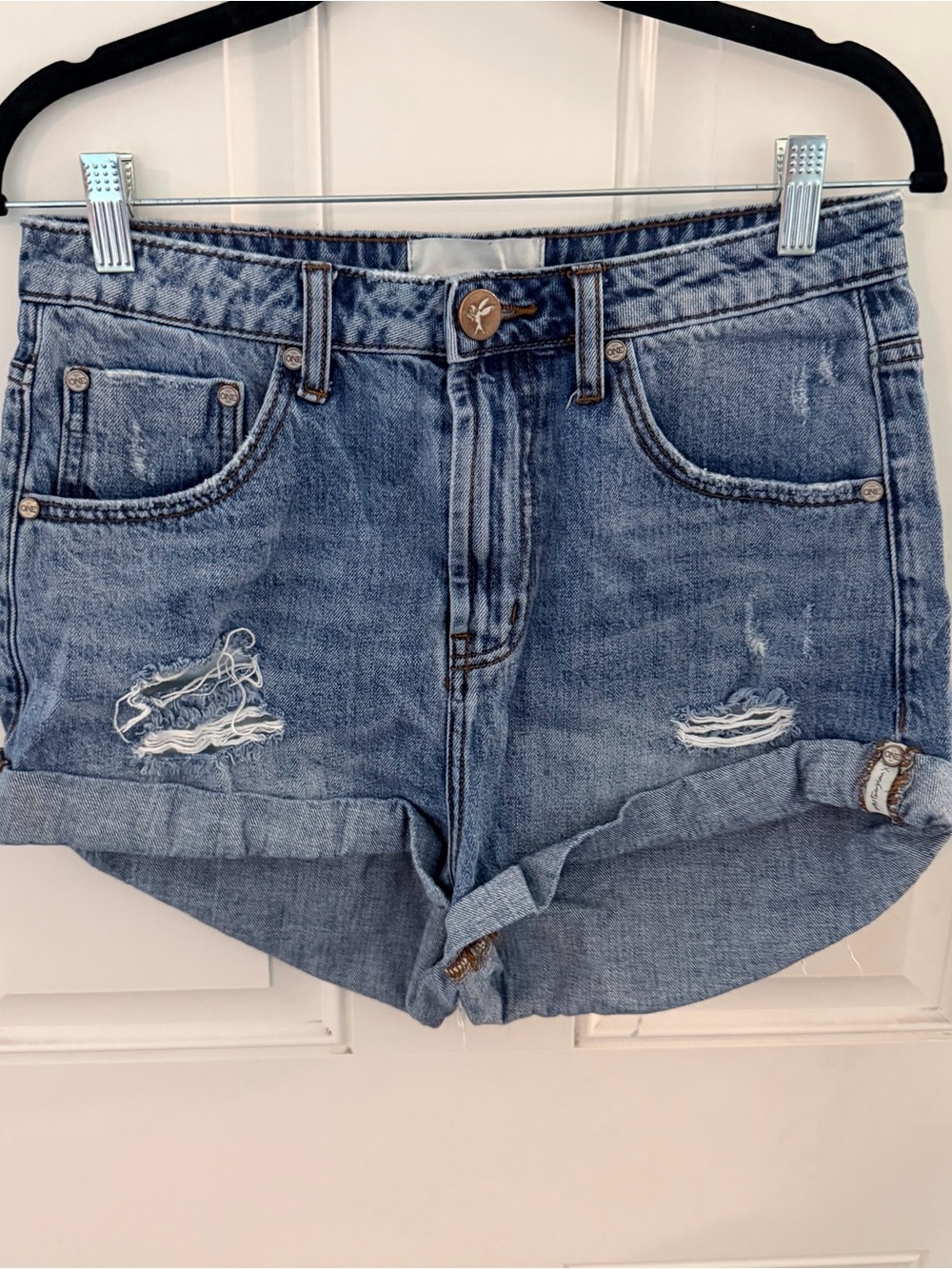 One Teaspoon Bandits Shorts 29 | High Waist Denim Cutoff